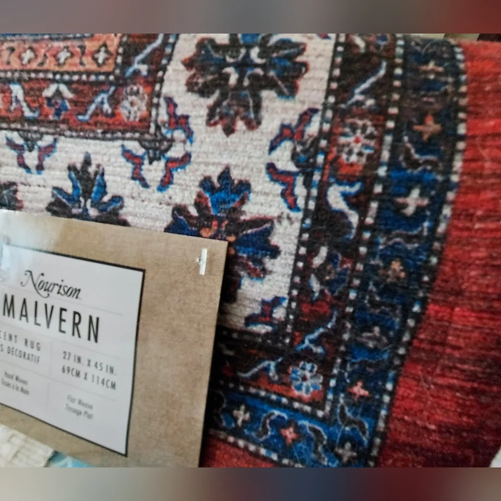 NWT Nourison Malvern Small Area Rug Blues and Reds